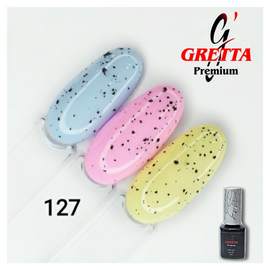 Гель-лак Gretta premium 127, 5 мл черные хлопья