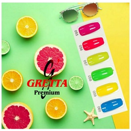Gretta Premium Набор гель-лаков НЕОН,6 шт. по 5 мл